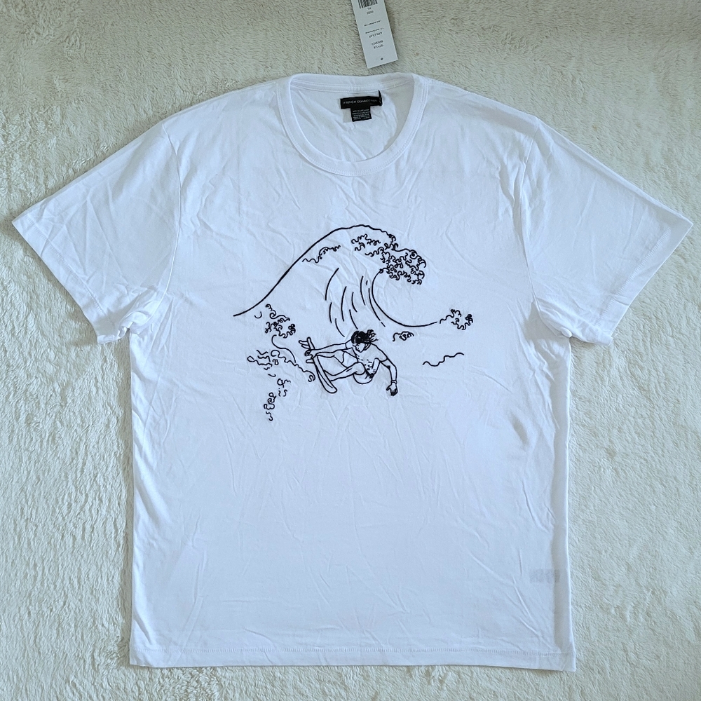 French🇫🇷 Connection "USA🇺🇲 Surfer"🏄‍♂️ Embroidered🪡 Tee👕 - NWT